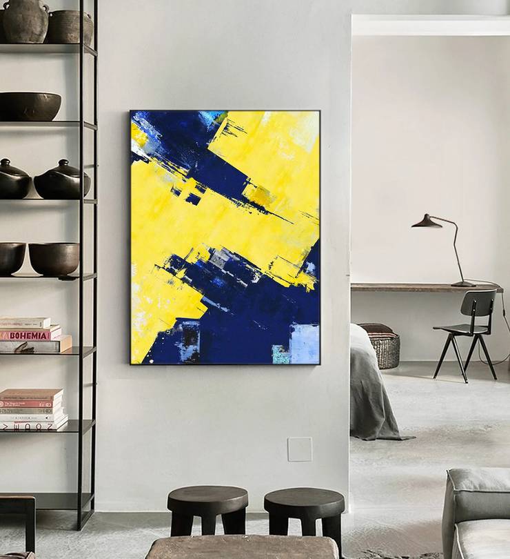 Modern Handmade Office Hallway Minimal Abstract Canvas Artwork FID80
